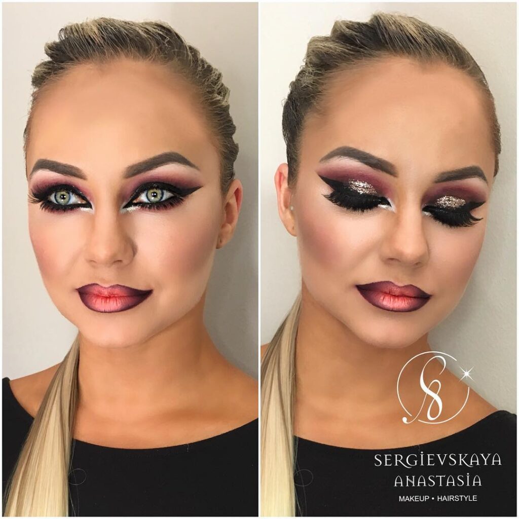 Anastasia Sergievskaya dancesport makeup